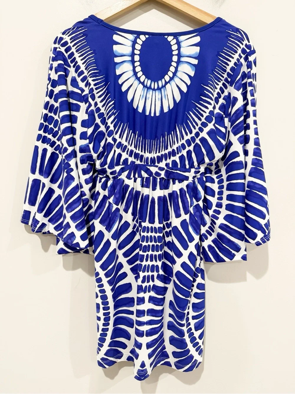 TRINA TURK Algiers Tunic Swim Cover-Up Blue White Size XS